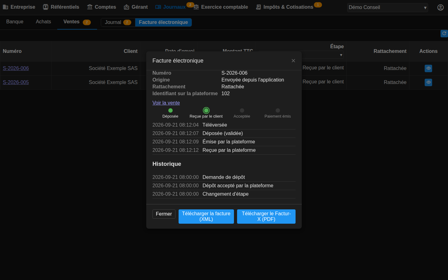 Resynchronisation automatique et téléchargement
